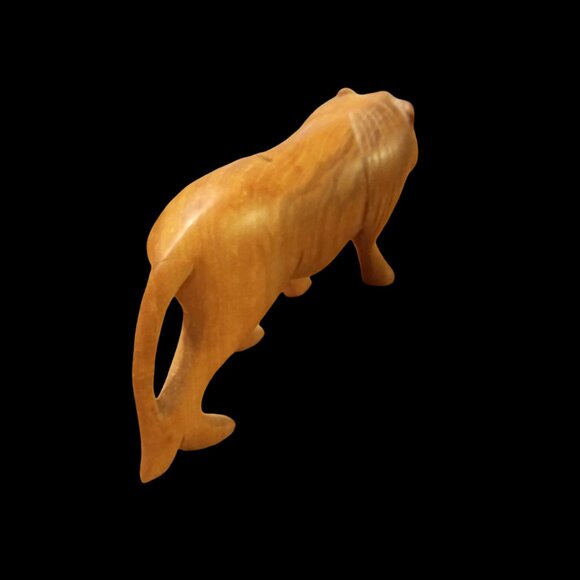 Hand Carved Wood Lion, African Art, Home Decor, African Wood Carving, Figurine - Picture 6 of 13